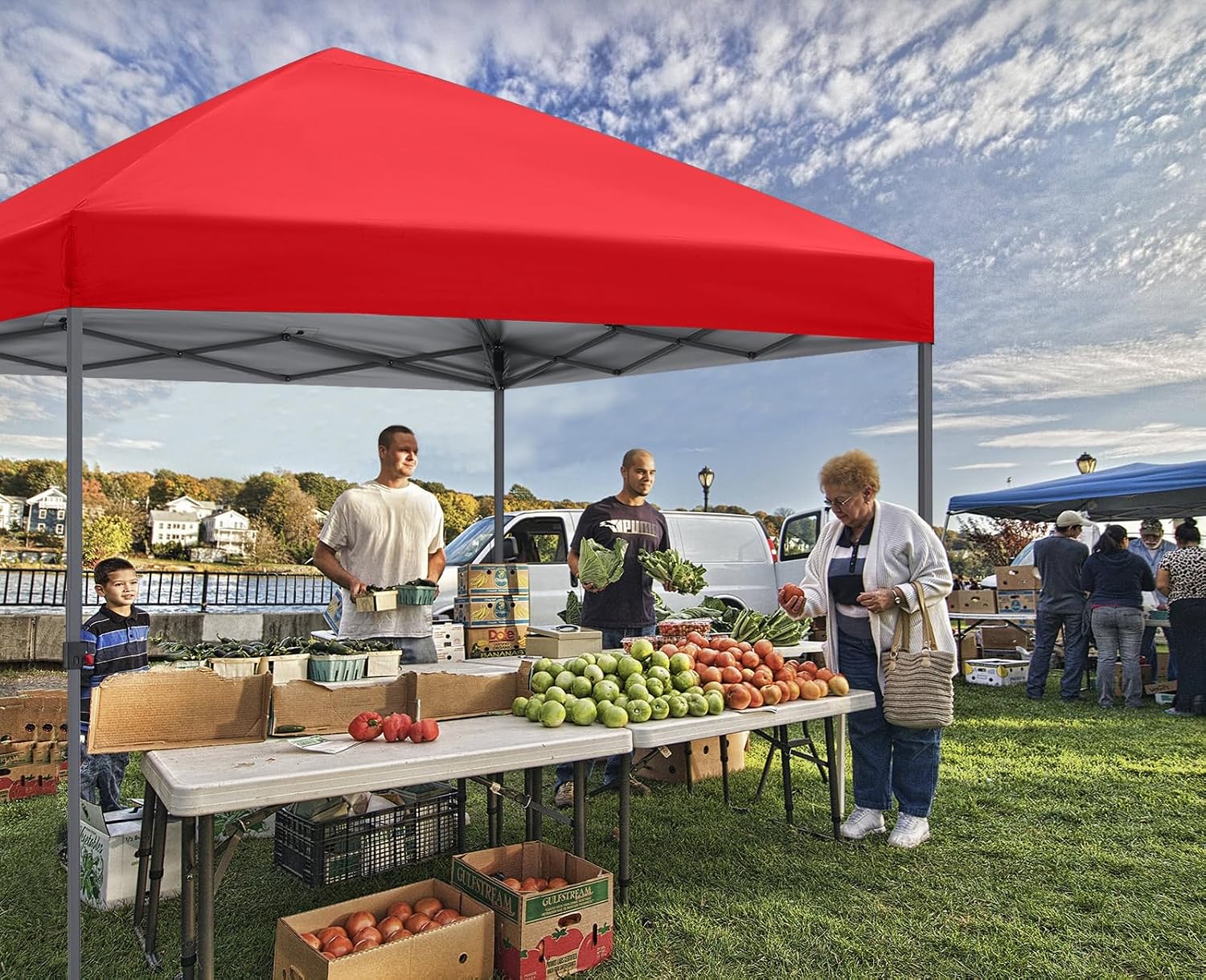 ABCCANOPY Outdoor Easy Pop up Canopy Tent 10x10 with 4 Sandbags, Red