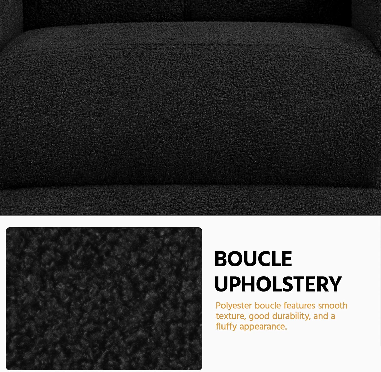 Yaheetech 2-Seat Boucle Pushback Recliner Chair Living Room Chair with Thick Seat Cushion and Backrest Reclining Chair for Living Room Black