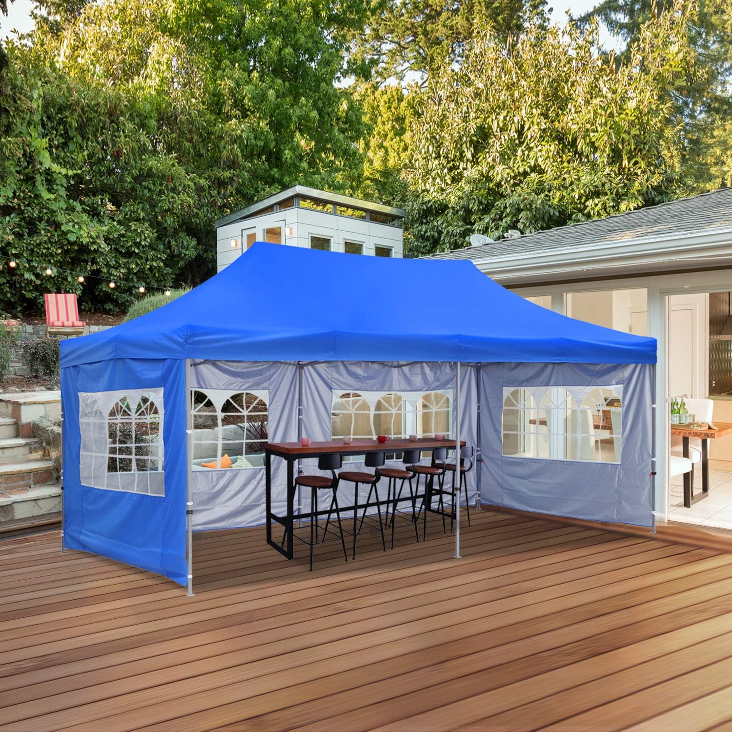 GDY 10x20 Ft Outdoor Pop Up Canopy Tent, Commercial Portable Instant Folding Gazebos Waterproof Canopies with Carrying Bag