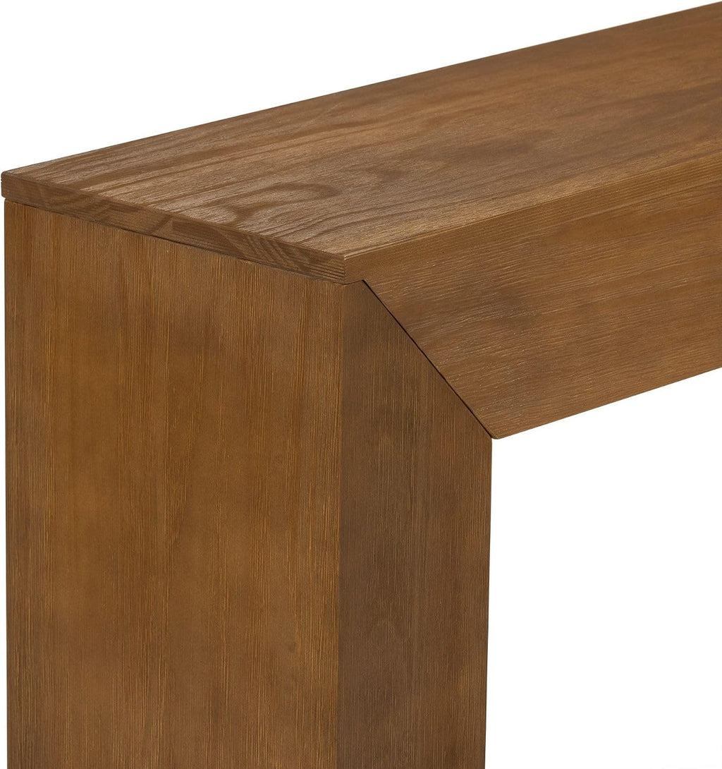 Plank+Beam Grande 56' Console Table with Bottom Shelf, Solid Pine Wood Entryway & Sofa Table, Pecan Wirebrush Finish