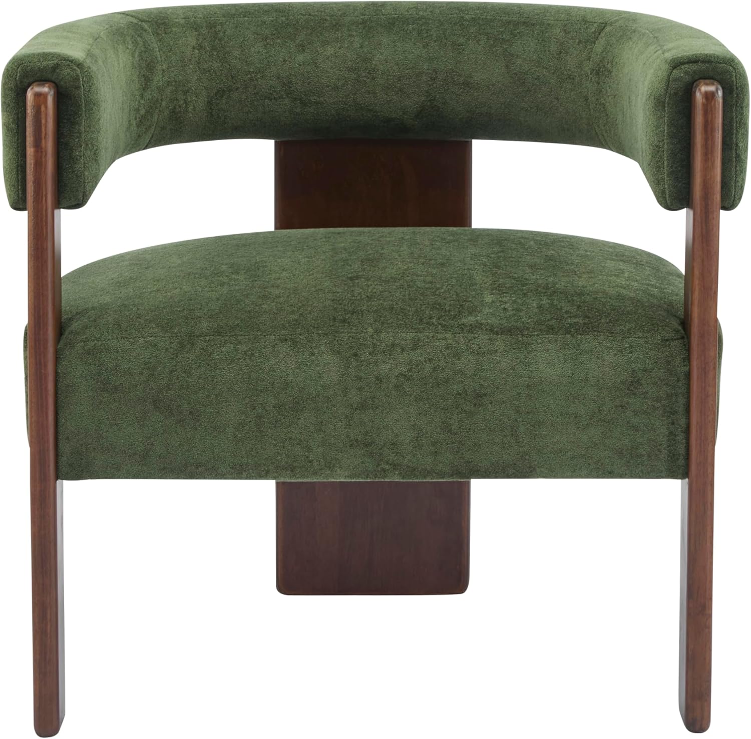 Christopher Knight Home Nettie Modern Accent Chair for Living Room, Velvet Fabric Single Lounge Sofa Chair with Wooden Frame, Comfy Reading Chair for Bedroom, Lounge Armchair with Cushion, Olive Green