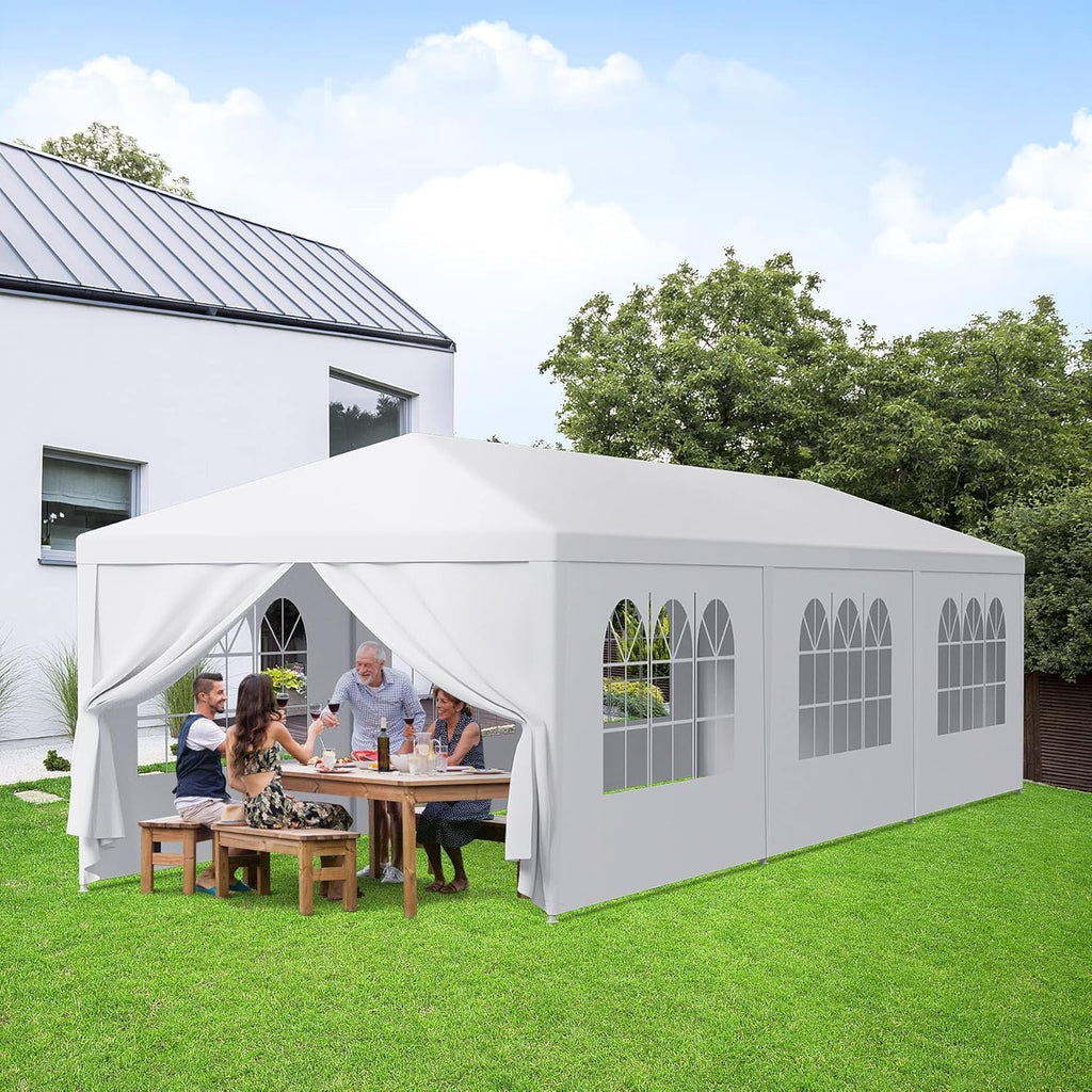 10'x30' Outdoor Party Wedding Tent Canopy Waterproof Camping Gazebo BBQ Shelter Pavilion Heavy Duty, 8 Removable Sidewalls (10x30)