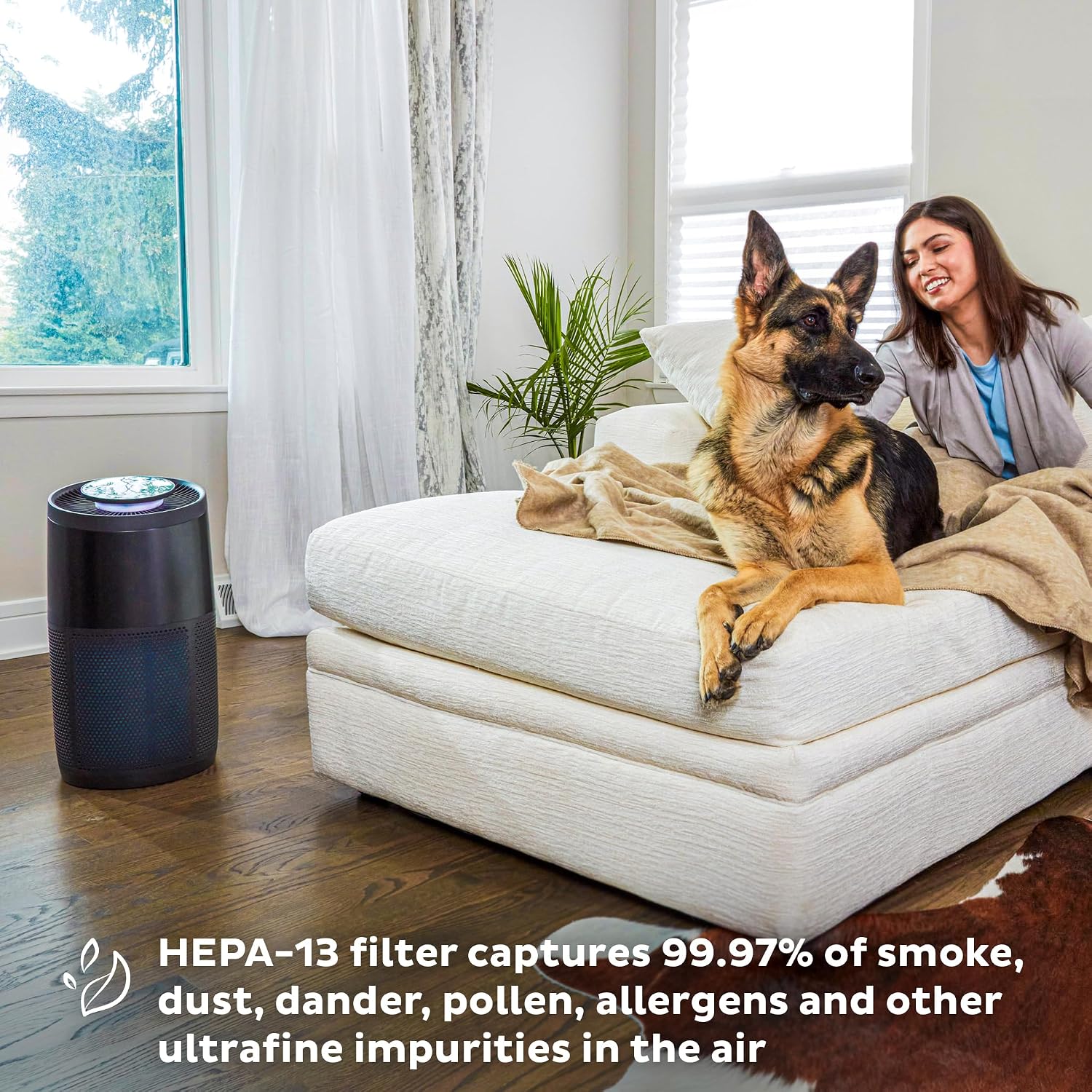 Instant HEPA Quiet Air Purifier From the Makers of Instant Pot with Plasma Ion Technology, Rooms up to 1,940ft2, removes 99% of Dust, Smoke, Odors, Pollen & Pet Hair, for Bedrooms, Offices, Charcoal