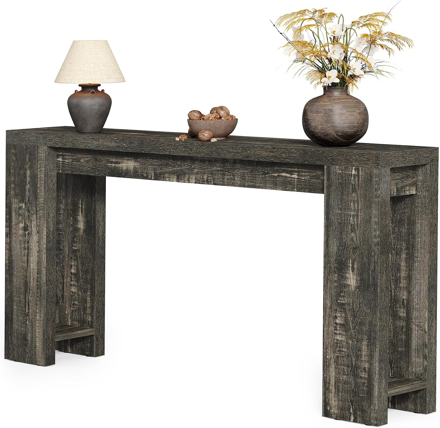 LITTLE TREE 70.9-Inch Long Console Table, Narrow Sofa Table Behind the Couch, Farmhouse Console Table for Living Room, Entryway, Hallway