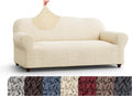 PAULATO BY GA.I.CO. Sofa Slipcover - Stretch Couch Cover - Stylish Cushion Sofa Cover - Soft Polyester Fabric Slipcover - 1-Piece Form Fit Washable Protector for Pet - Mille Righe Collection - Cream