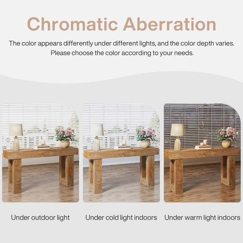 Tribesigns 63' Farmhouse Console Table, Natural Wooden Sofa Table Rectangular Accent Console for Entryway, Hallway & Living Room (Natural)