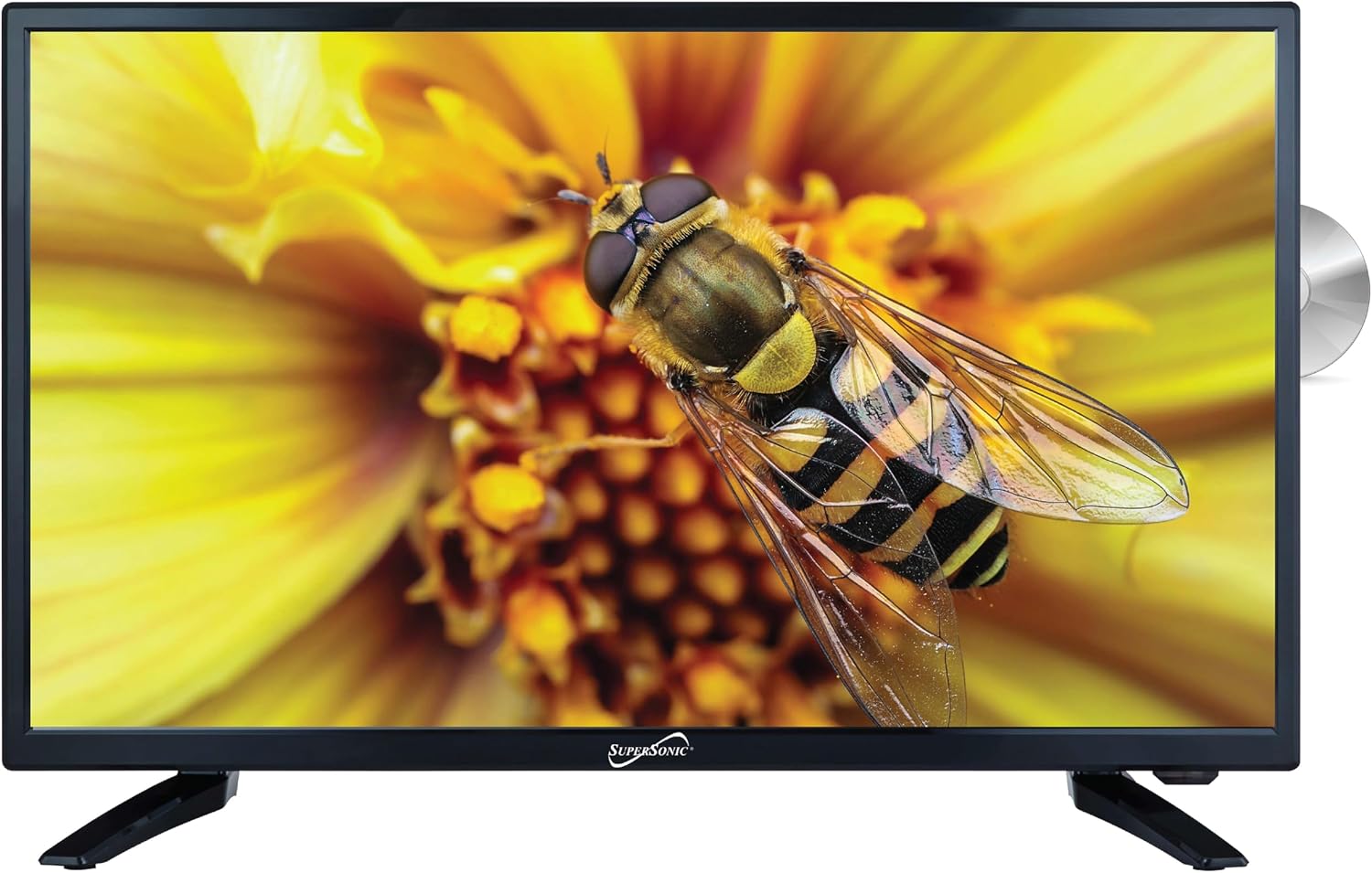 Supersonic SC-2212 22-Inch HDTV with Stunning 1080p Quality, Vibrant Colors, DVD Player, HDMI, USB, PC Monitor and AC/DC Compatibility - Perfect RV & Kitchen TV