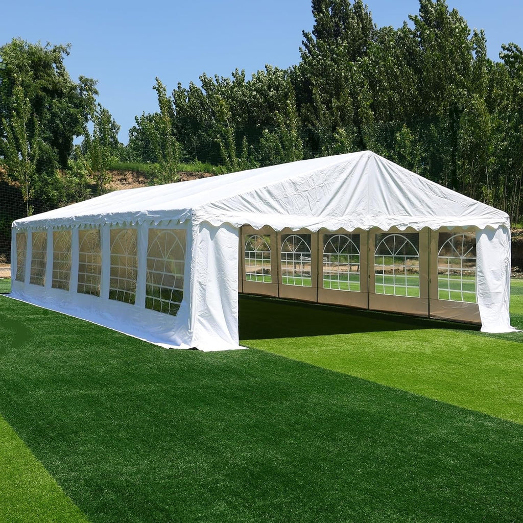 20x40 Heavy Duty Outdoor Commercial Event Tent, Ultimate Large Wedding Tent Carport Shelter Canopy with Removable Sidewall Windows, Elegant White Gazebo Perfect for Dream Weddings