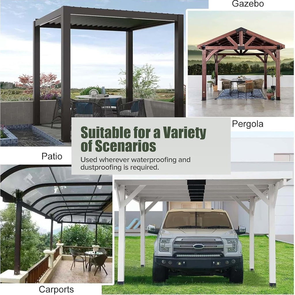 Clear Tarps with Zipper,Outdoor Vinyl Curtain ，Vinyl Patio Enclosure,Outdoor Curtains Heavy Duty Waterproof Transparent Tarp with Grommets， for Gazebo Porch Pergola(White,H2.4xW4m/H7.8xW13.1ft)