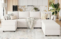 Modular Sectional Sofa, 7 Seat Sectional Couches with Storage, Memory Foam, Convertible Modular Couch for Living Room, L Shaped Comfy Modular Sofa with Chaise, Beige