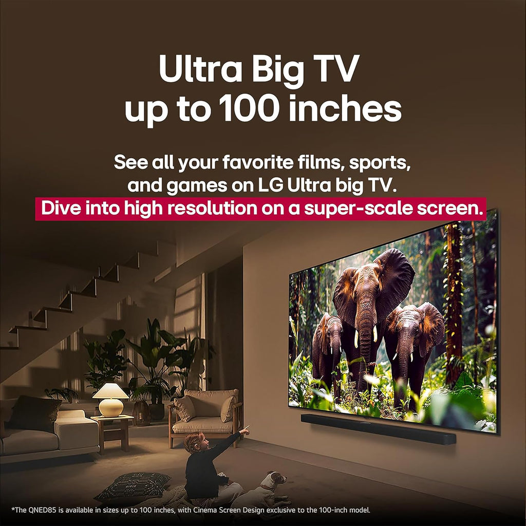 LG 86-Inch Class QNED AI 4K QNED85A Series Smart TV w/AI Picture, AI Sound, HDR10, AI Super Upscaling 4K, Filmmaker Mode, Wow Orchestra, Alexa Built-in (86QNED85AUA, 2025)