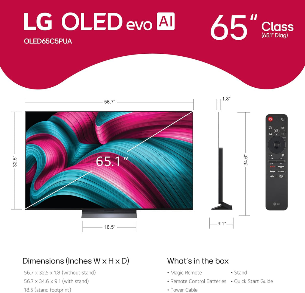 LG OLED65C5P 65 inch Class C5 Series 4K OLED Smart TV