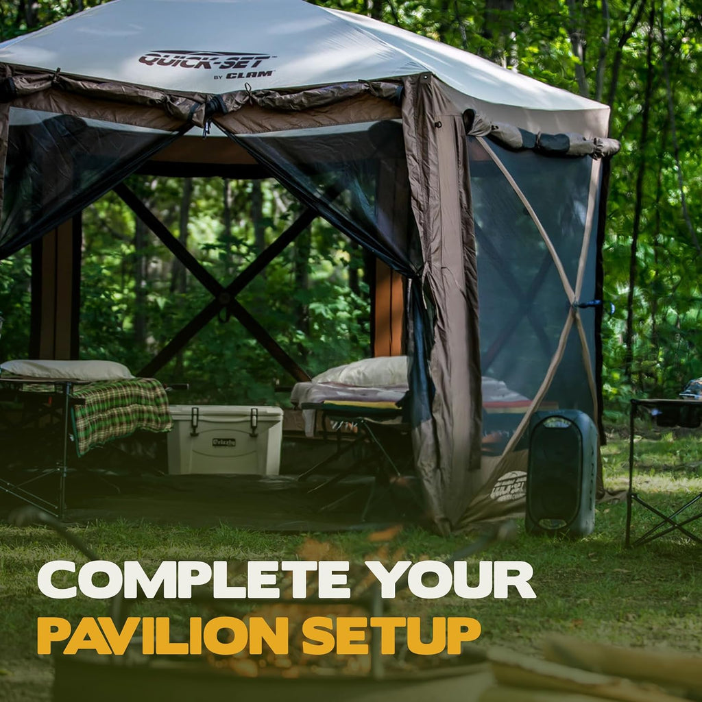Clam Quick-Set Pavilion Footprint Ground Tarp – 150' x 150' Waterproof Floor Mat for Pavilion Screen Tent – Heavy-Duty Camping Groundsheet for Pop-Up Canopies & Outdoor Use