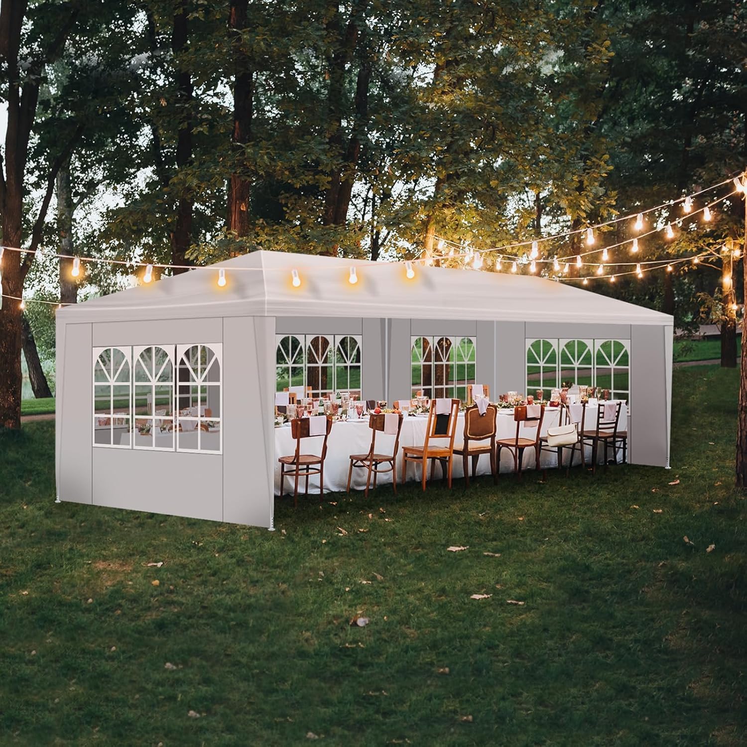 Outdoor Gazebo Canopy Wedding Party Tent Camping Shelter Commercial Instant Shelter Waterproof Tent with Removable Side Walls (10'x30' Five Sides)