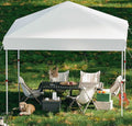 10x10 Pop Up Canopy Tent，Gazebos One-Button Instant Setup, Heavy-Duty 210D Oxford Fabric & Rust-Proof Frame - 3 Adjustable Heights, Roller Bag, 4 Sandbags - UV Protection for Beach, Party