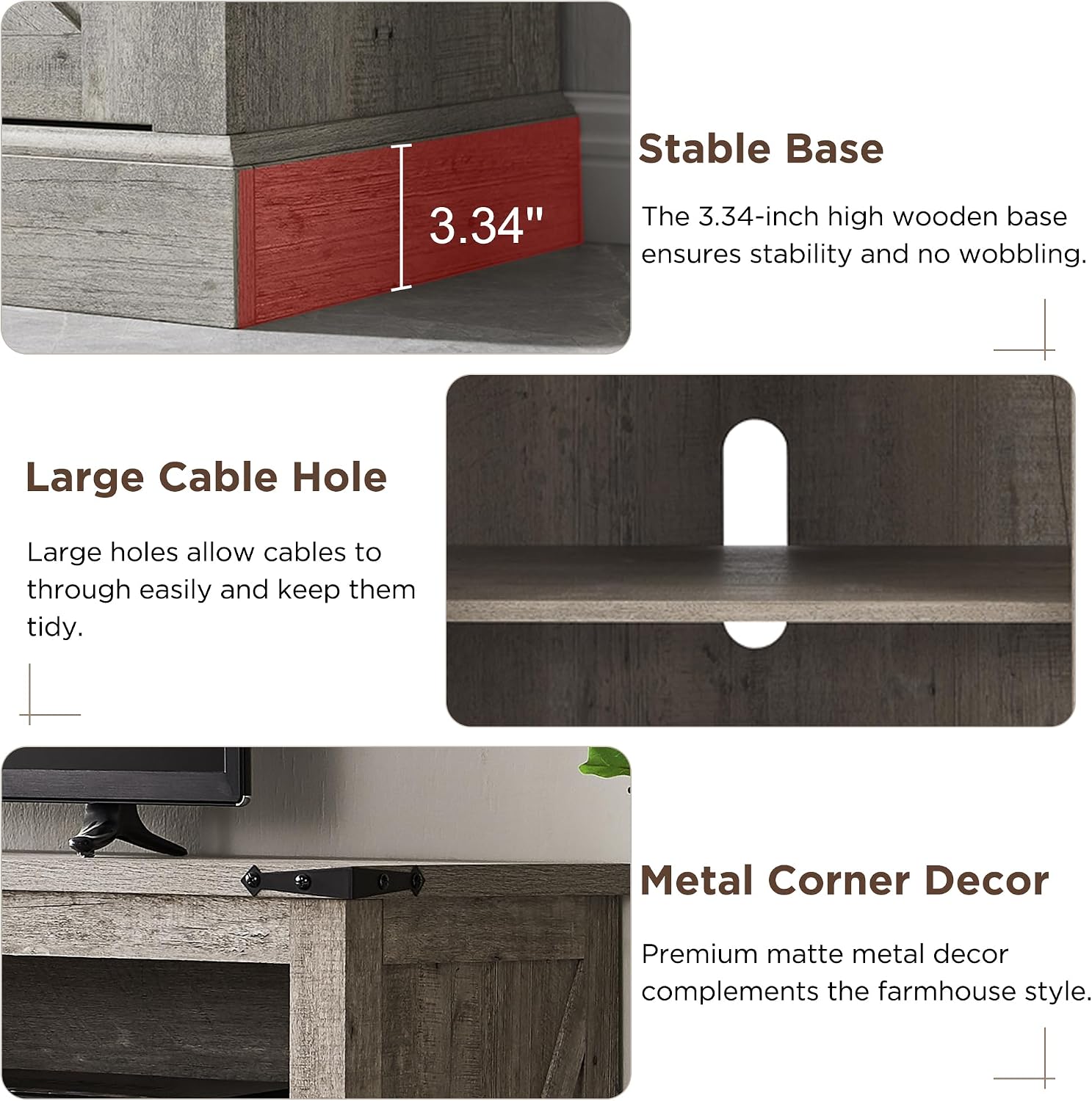 OKD Fireplace TV Stand for 65+ Inch TV, 33' Tall Highboy Farmhouse Entertainment Center w/ 23'' Electric Fireplace, Rustic Media Console w/Sliding Barn Door for Living Room, Light Rustic Oak