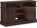 BELLEZE Modern 48' Farmhouse Wood TV Stand & Media Entertainment Center Console Table for TVs up to 50 Inch with Open Storage Shelves & Cabinets - Norrell (Espresso)