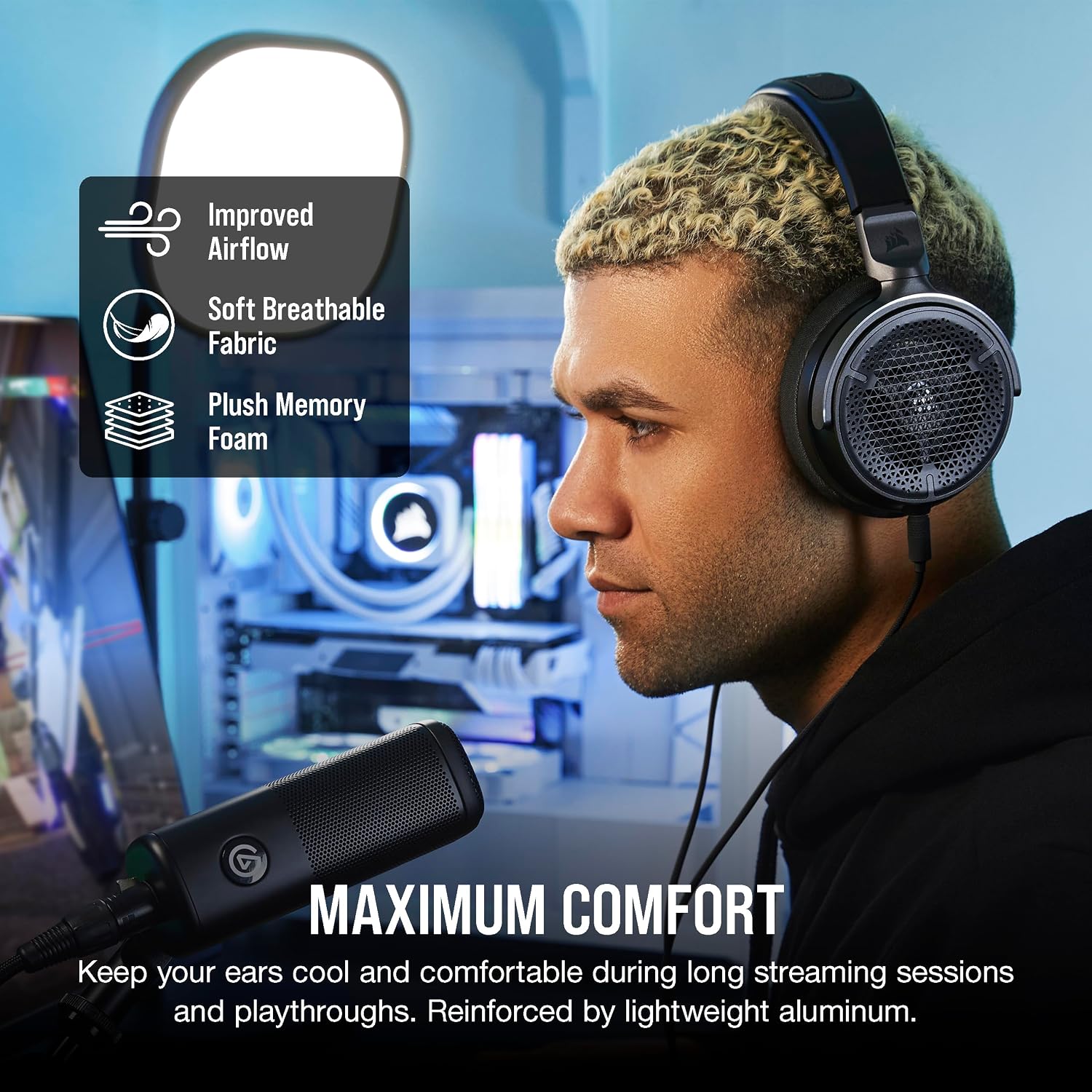 Corsair Virtuoso PRO Wired Open Back Gaming Headset - Detachable Uni-Directional Microphone - 50mm Graphene Drivers - 20Hz-40 kHz Frequency Response - Carbon