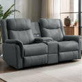 Korser Loveseat Recliner Sofa, Reclining Loveseat Couch, Reclining Couch with Console, USB Port, US Outlets, and Cup Holders, 2-Seater Sofa for Living Room