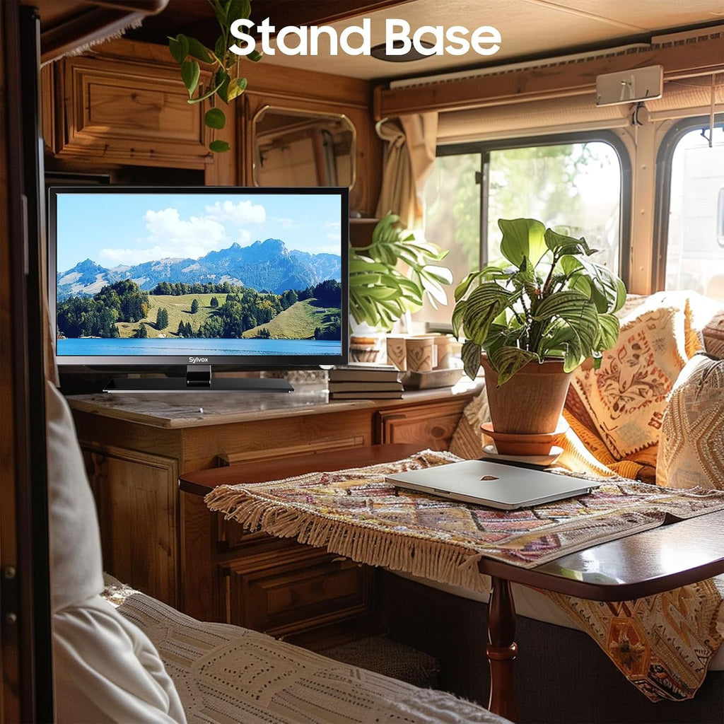 SYLVOX RV TV, 27-Inch 12 Volt Television, Smart Google TV, Full HD 1080P, DVD Built-in, 178° Wide Viewing, HDMI & USB Ports, AC/DC, Wide Voltage Protection, Trailer Seies