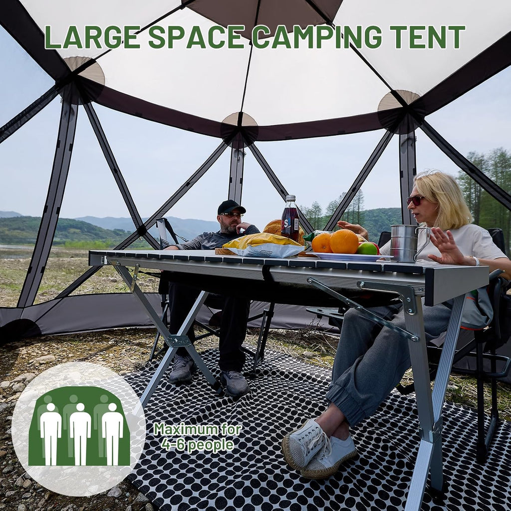 Timber Ridge Easy Pop Up Gazebo Canopy Tent for Camping, 11.5 X 9.8 Ft Portable Instant Screenhouse, Pop Up Screened in Canopy with Netting for Backyard, Patio, Outdoor, Tailgating, Picnics, Grey