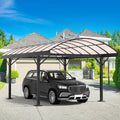 BUPPLEE Heavy Duty Metal Carport Kit 10 x 15 ft, Aluminum Carport with UV50+Resistant PC Sunlight Panels,Sturdy Metal Carports for Cars, Boats,Outdoor Storage Shed,Anti Rust Awning,Snow