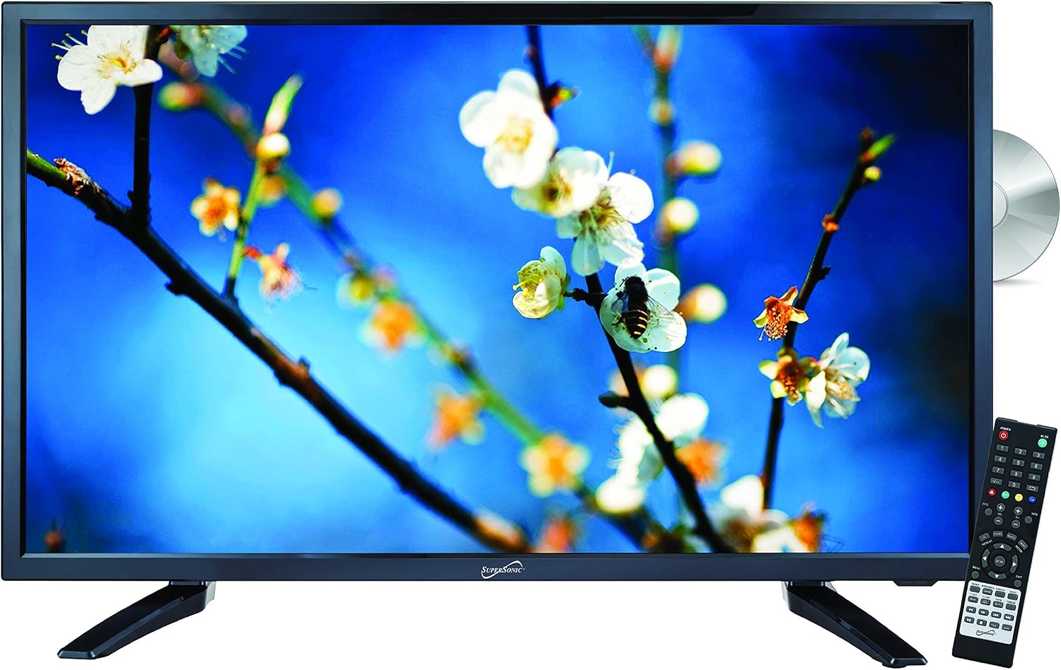 Supersonic SC-2212 22-Inch HDTV with Stunning 1080p Quality, Vibrant Colors, DVD Player, HDMI, USB, PC Monitor and AC/DC Compatibility - Perfect RV & Kitchen TV