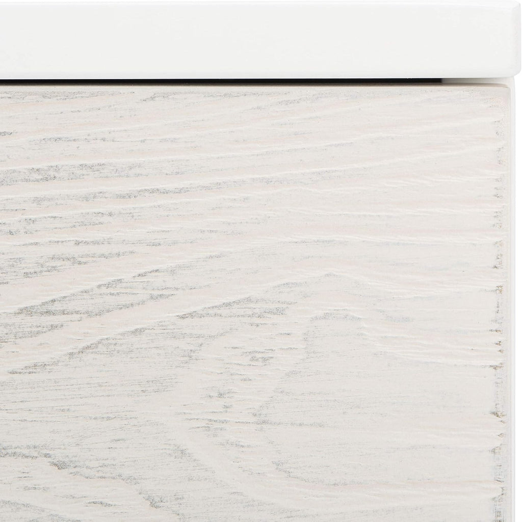 SAFAVIEH Genevieve TV Stand for up to 65' Flatscreen – White & White Washed Finish, Mid-Century Modern Storage Cabinet, Entertainment Media Console (MED5000C)