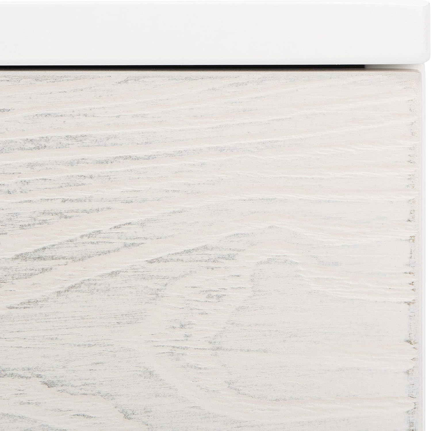 SAFAVIEH Genevieve TV Stand for up to 65' Flatscreen – White & White Washed Finish, Mid-Century Modern Storage Cabinet, Entertainment Media Console (MED5000C)