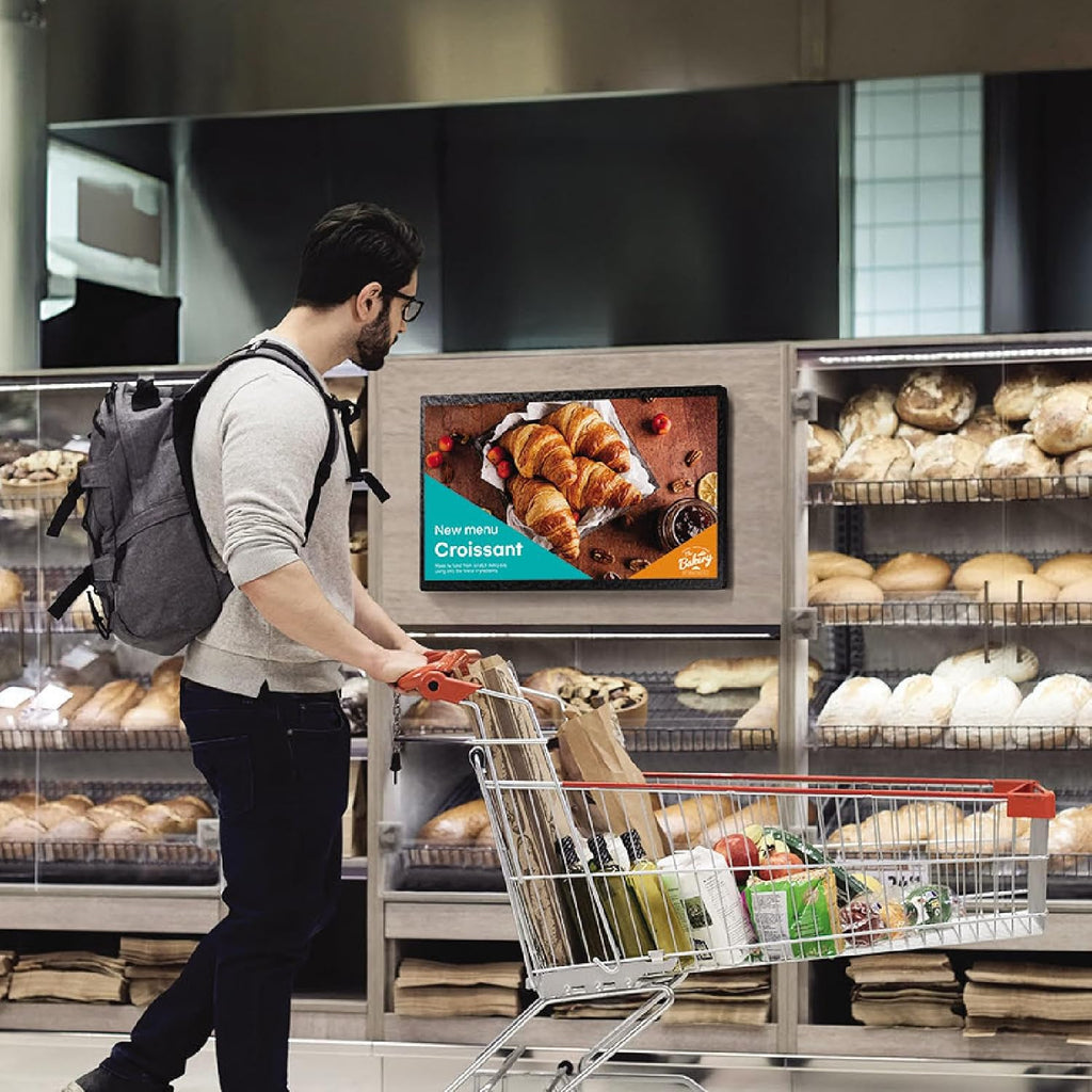 Samsung 24' Commercial UHD LED LCD Display Sign, Full HD Resolution, Compact Design, Home UI, LH24QBCEBGCXZA