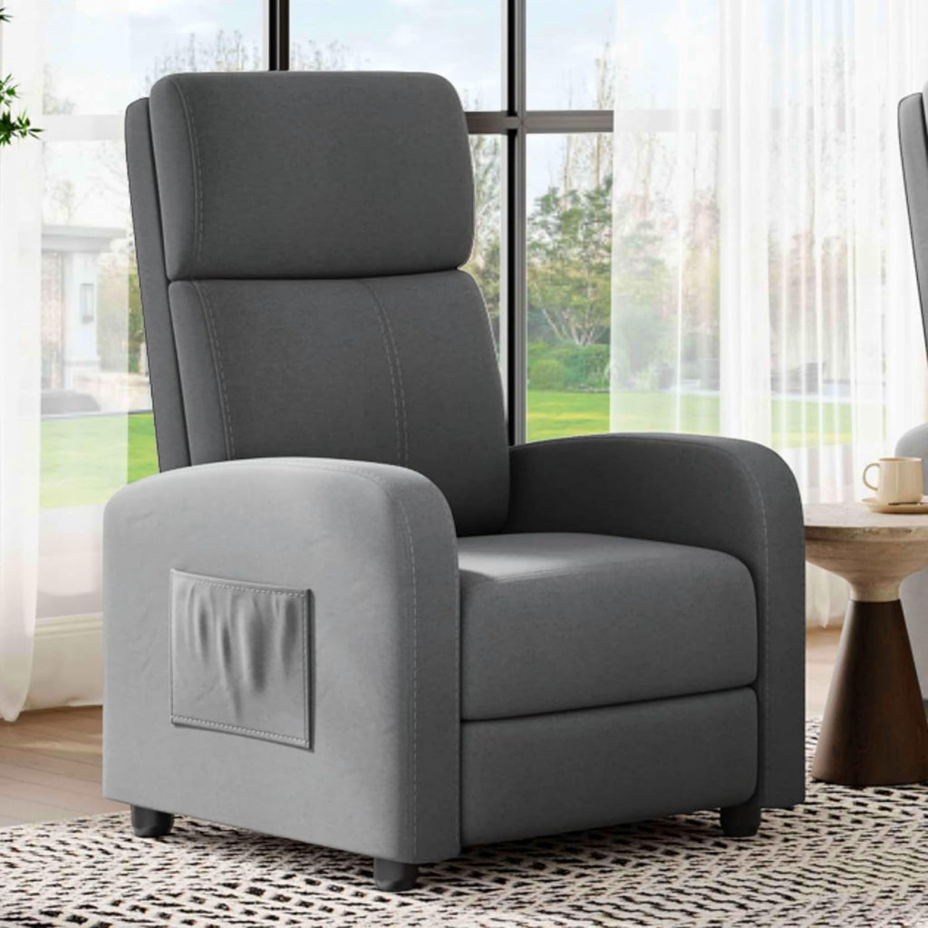 Garvee Recliner Chair for Adults, Lazy Reclining Chair Ergonomic Adjustable Single Sofa Enhanced with Side Pocket, Tall Back, Wide Arms & Padded Seat, Home Theater Seating for Living Room