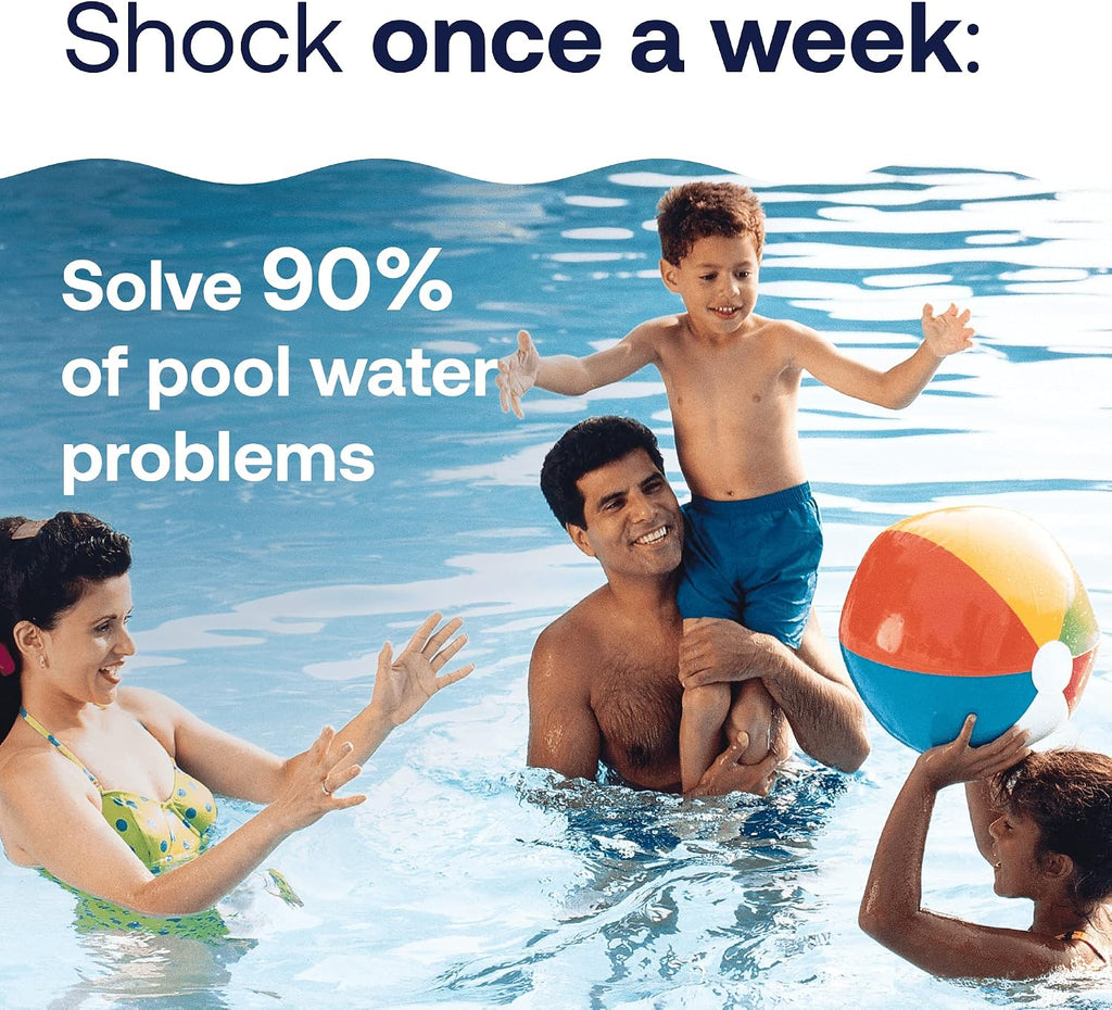 Pool Mate All-in-1 Swimming Pool Chlorine Tabs, 10-Pounds and HTH 52037 Swimming Pool Care Shock Advanced, Swimming Pool Chemical, Cal Hypo Formula, 12 Count(Pack of 1)