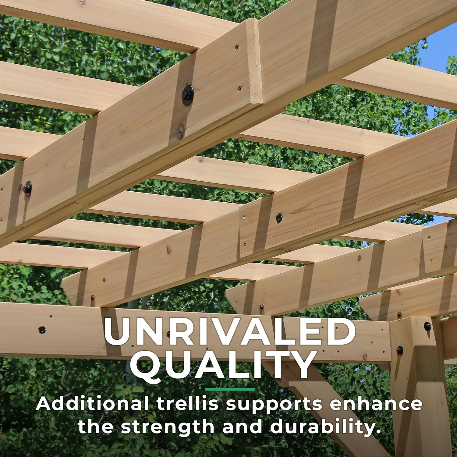 Yardistry 10 x 22 Meridian Cedar Wood Pergola for Patios, Decks, Garden, Backyard, Durable