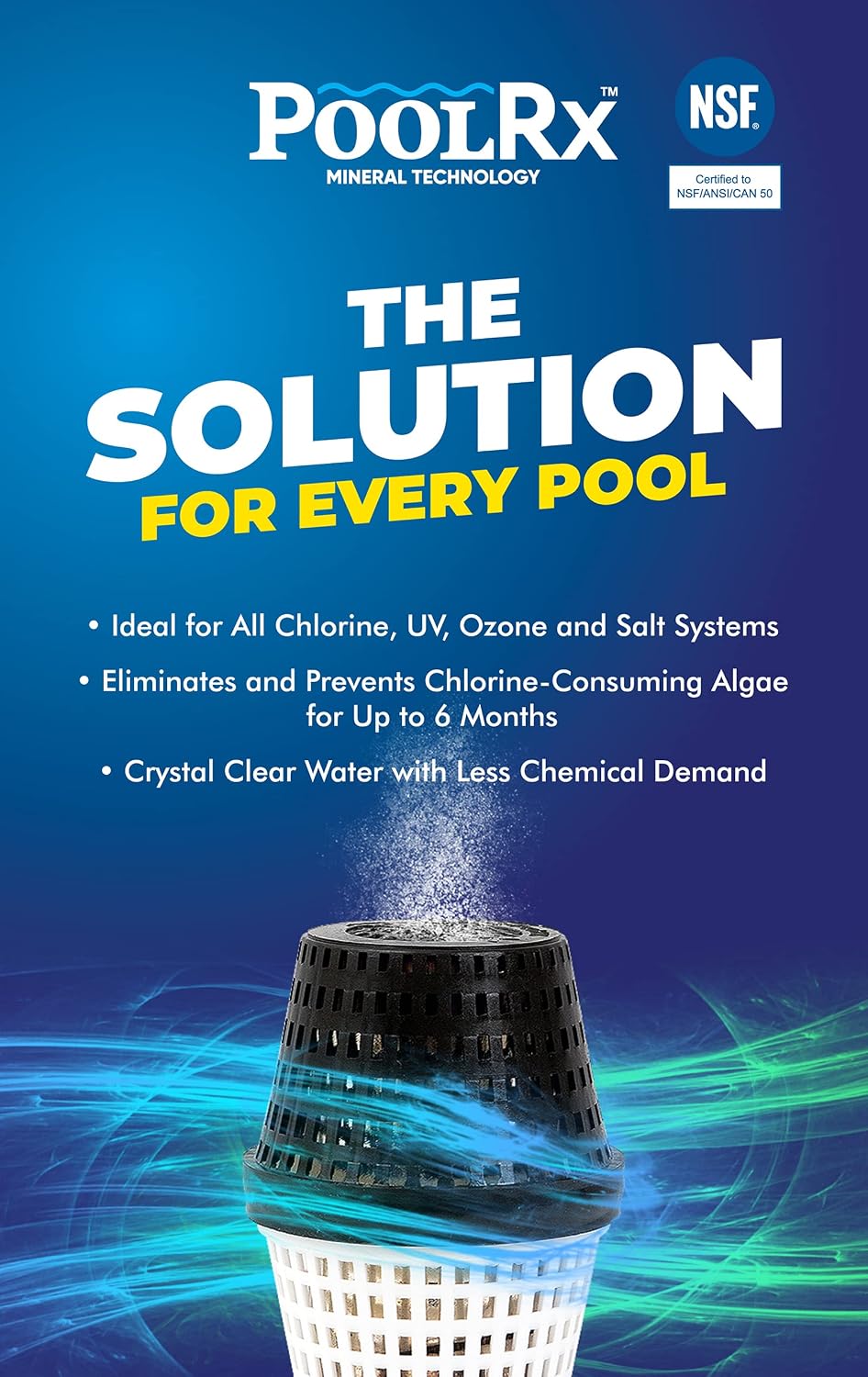 Pool RX 101003 Swimming Pool Algaecide, 4 Pack, Blue & 332004 4-Pack PoolRx+ Booster Blue Swimming Pool Algaecide, 4 Pack