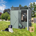 5X3 FT Outdoor Storage Shed, Waterproof Metal Garden Sheds with Lockable Door, Steel Tool Storage Buildings Shed & Outdoor Storage House for Garden, Backyard, Patio, Lawn, Trash Cans(Grey)