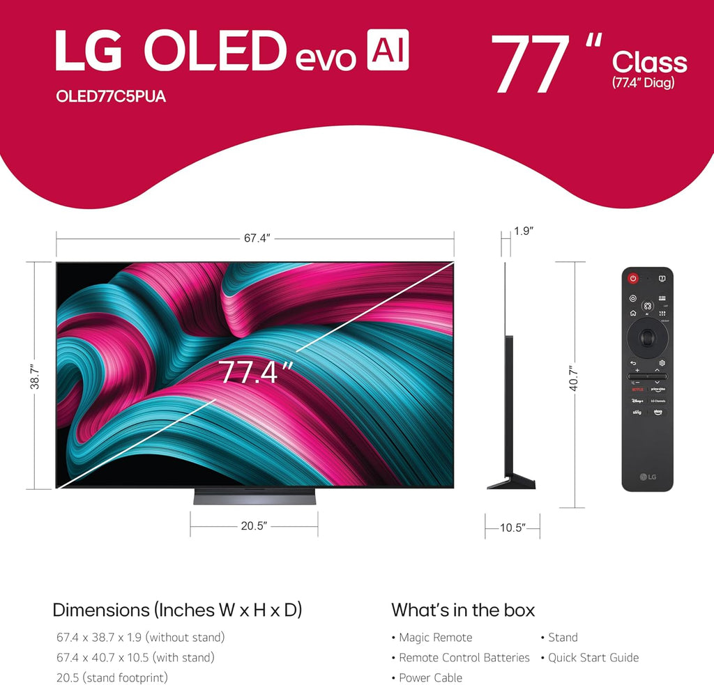 LG OLED77C5P 77 inch Class C5 Series 4K OLED Smart TV