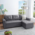 Naomi Home L-Shaped Sectional Sleeper Sofa with USB Ports - Convertible Pull-Out Bed, Ample Storage, Timeless Design, Durable Construction Gray/Air Leather