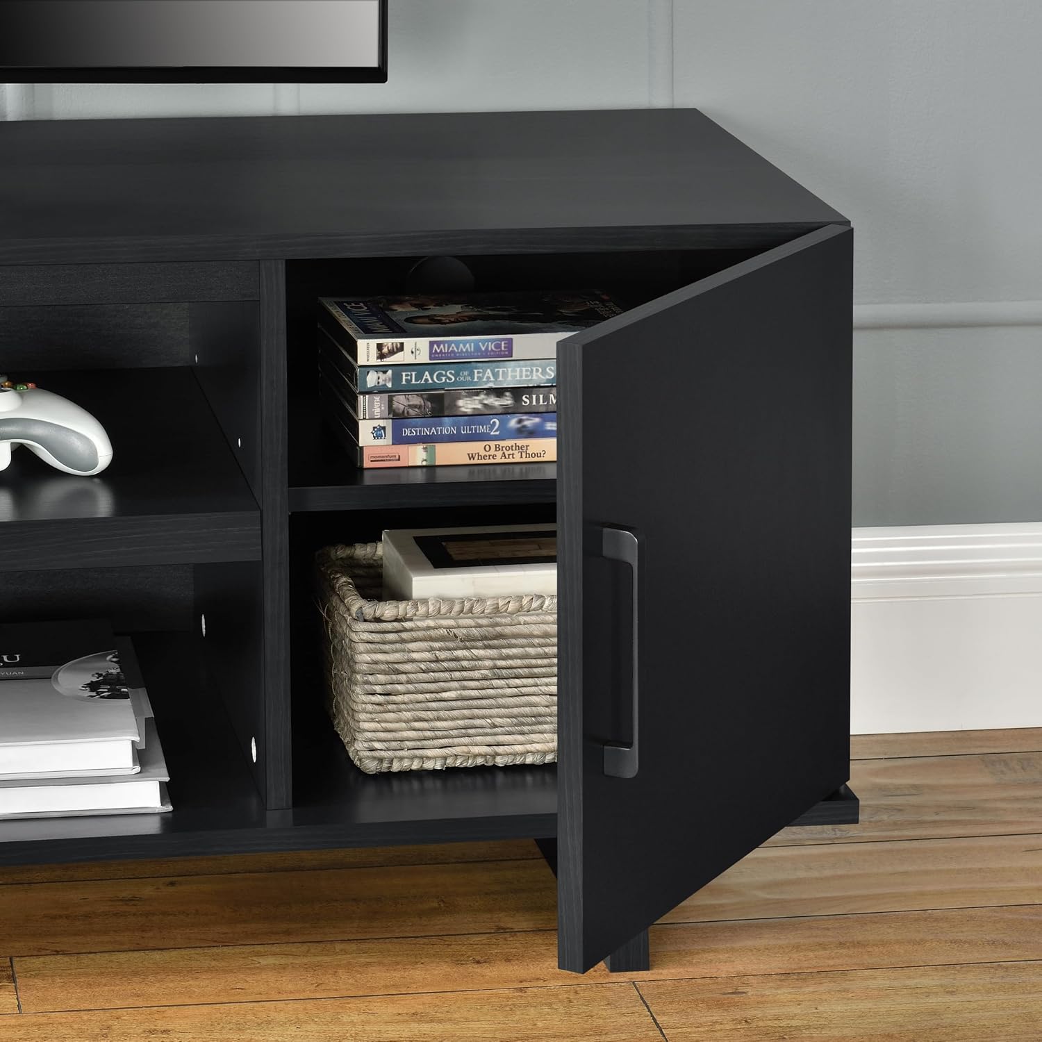 Ameriwood Home Southlander TV Stand for TVs up to 65', Black Oak