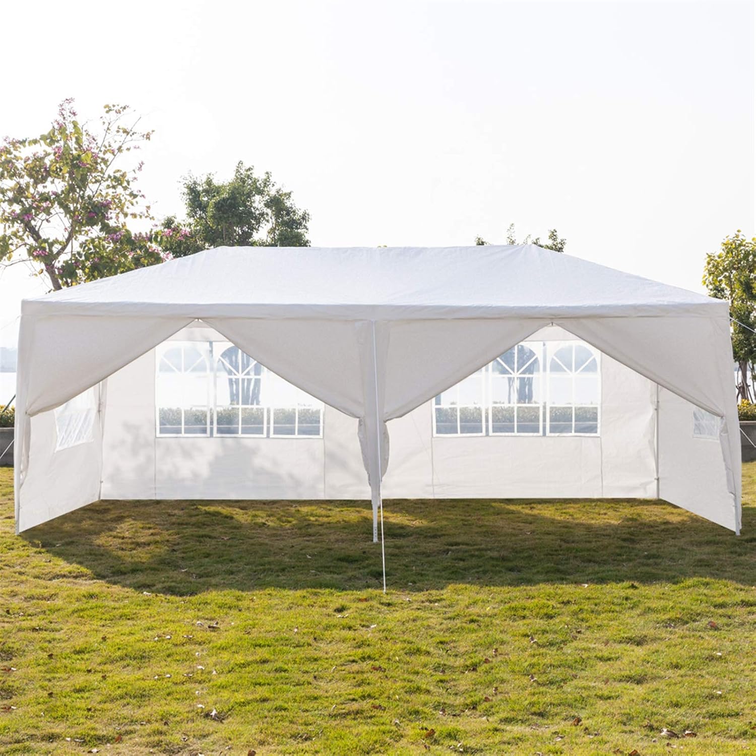 Outdoor Gazebo Canopy Wedding Party Tent Camping Shelter Commercial Instant Shelter Waterproof Tent with Removable Side Walls (Upgrade 10'x20' Six Sides Two Doors)