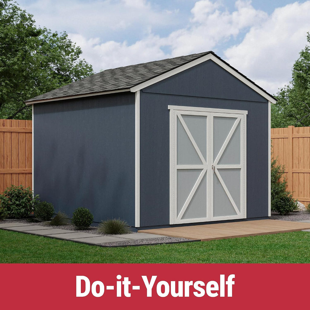Handy Home Products Rookwood 10x10 Do-It-Yourself Wooden Storage Shed- Does not Include Floor kit, Paint, or Roofing Shingles