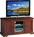 Leick Home 87350 Three Door TV Stand with Cabinet Storage for 55' TV's, Westwood Brown Cherry