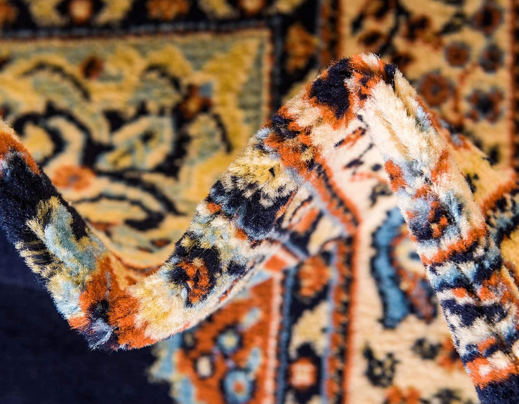 Unique Loom Reza Collection Traditional Persian Style Area Rug, 9 x 12 ft, Navy Blue/Ivory