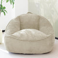 Giant Bean Bag Chair for Adults, Teens and Kids, Cozy Fluffy Corduroy Beanbag Chair with Filler, Large Floor Lounge Sofa for Living Room, Bedroom, Dorm, Gaming and Reading（L-Beige）