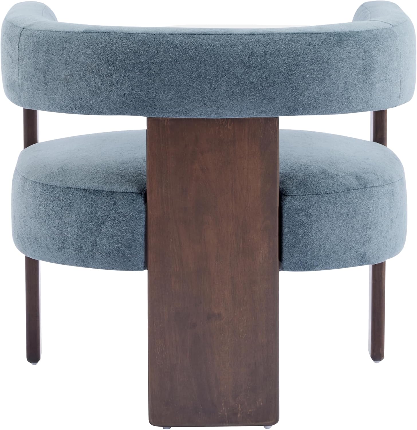 Christopher Knight Home Nettie Modern Accent Chair for Living Room, Velvet Fabric Single Lounge Sofa Chair with Wooden Frame, Comfy Reading Chair for Bedroom, Lounge Armchair with Cushion, Dusky Blue