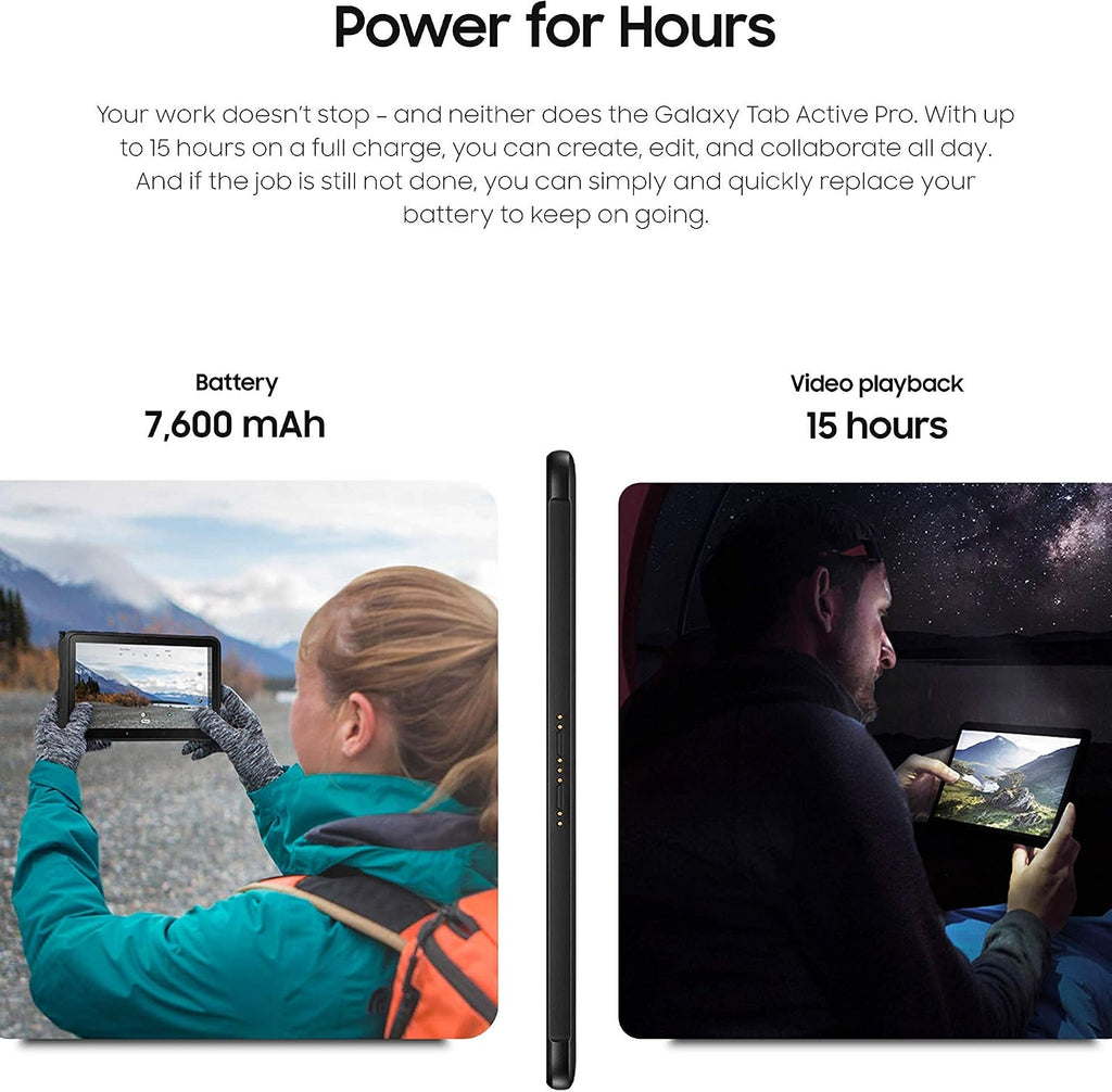 Samsung Galaxy Tab Active PRO 10.1' | 64GB & LTE (UNLOCKED) Water-Resistant Rugged Tablet, Black – SM-T547UZKAXAA (Renewed)