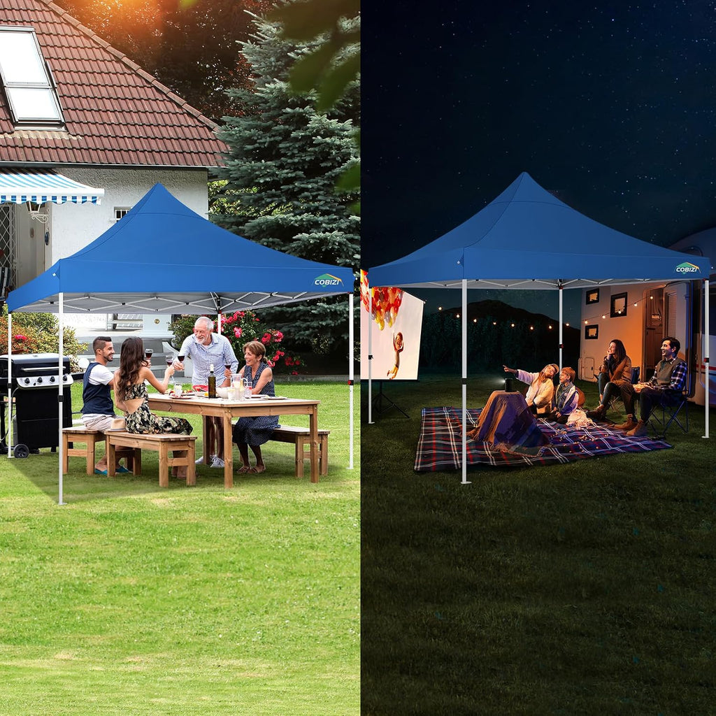 COBIZI 10x10 Pop Up Canopy with 4 Sidewalls, Pop up Tent 10x10 for Parties, Backyard, Commercial, Waterproof and Portable Instant Shelter UV50+ Ez Outdoor Canopy Gazebo with 4 Sandbags