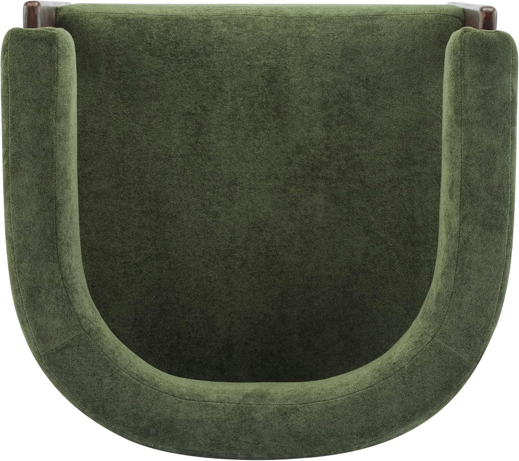 Christopher Knight Home Nettie Modern Accent Chair for Living Room, Velvet Fabric Single Lounge Sofa Chair with Wooden Frame, Comfy Reading Chair for Bedroom, Lounge Armchair with Cushion, Olive Green