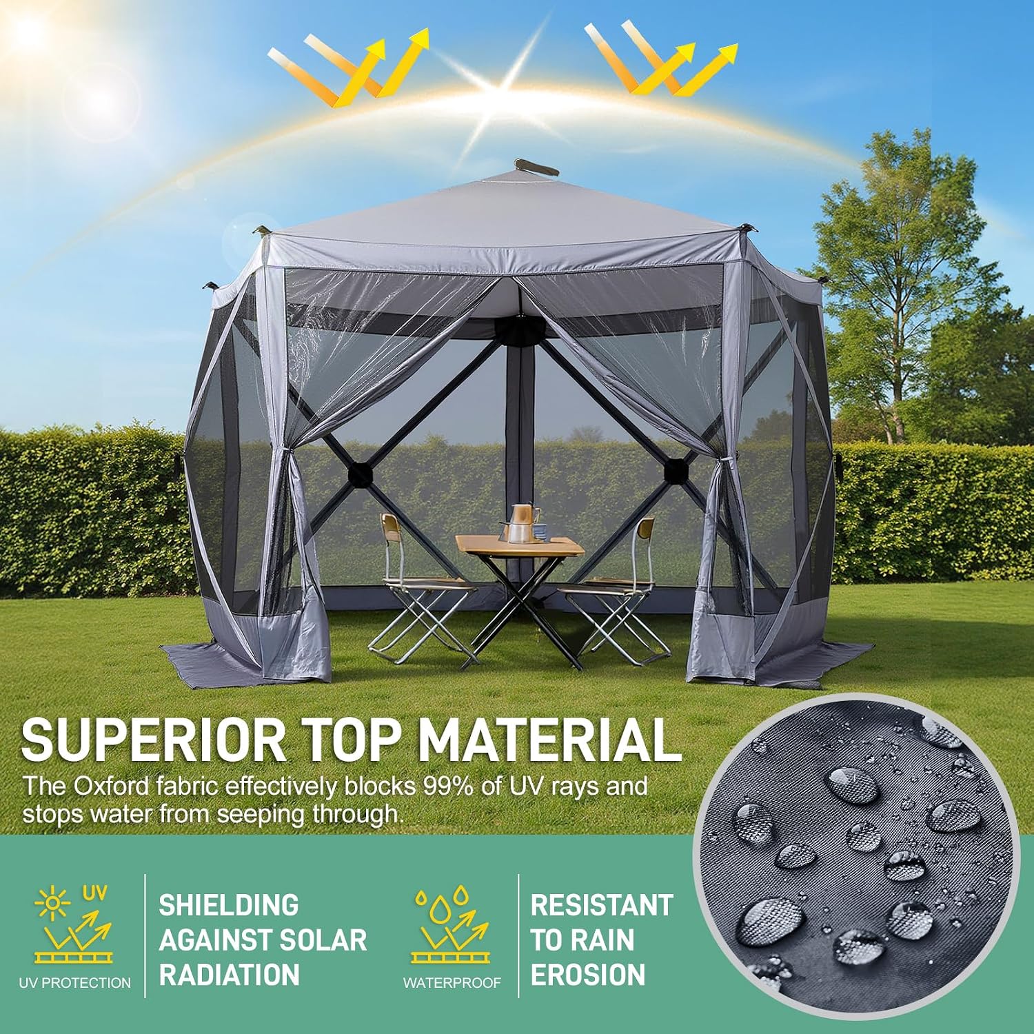 Outvita 10x10ft Instant Pop-Up Screen Tent - Outdoor Gazebo Canopy with Mosquito Netting & Carrying Bag - Versatile Pavilion Tent for Patios and Events