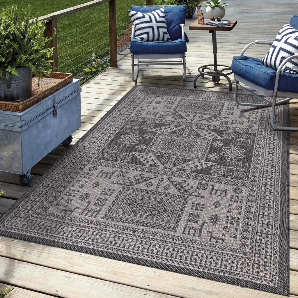 Keen Home Design Terrace Outdoor Area Rug - 9x12 Washable Indoor/Outdoor Rug for Patio, Kitchen, Balcony, Beach, Garden, Deck and Porch, Size: 8'10'x12'