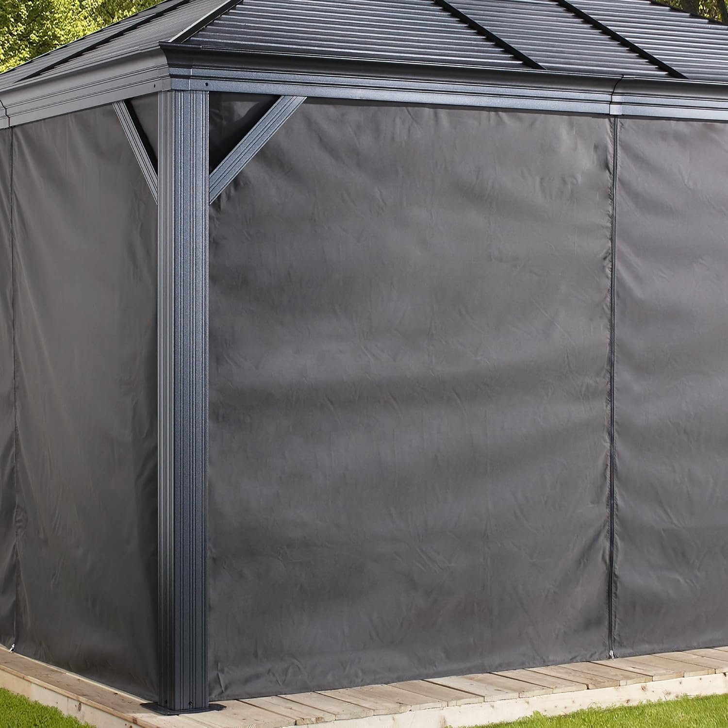 Sojag Accessories Set of 4 12' x 12' Curtains for Monaco/Messina/Mykonos Outdoor Gazebo Models, Grey